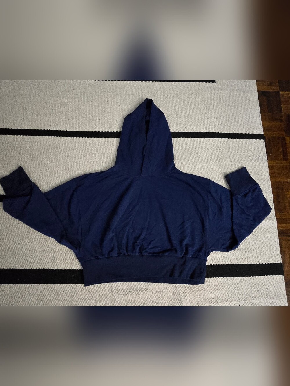 Navy Cropped Hoodie